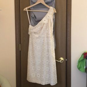 Ivory lace side strap dress